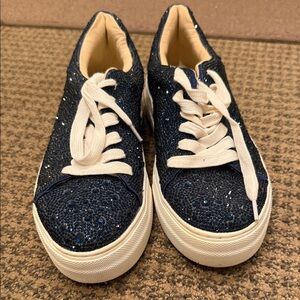 Betsey Johnson Blue Glitter Sneakers